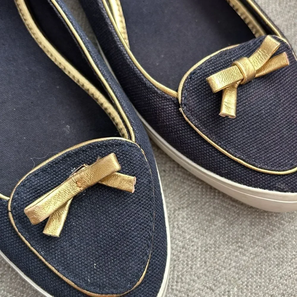 Tory Burch - Dakota Canvas Flats Blue, Size 6